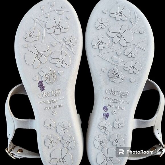 Soft Surroundings Trudy Sandal Womens SZ 8 Beachy Rubber Geode Resort Vacation - Picture 5 of 5